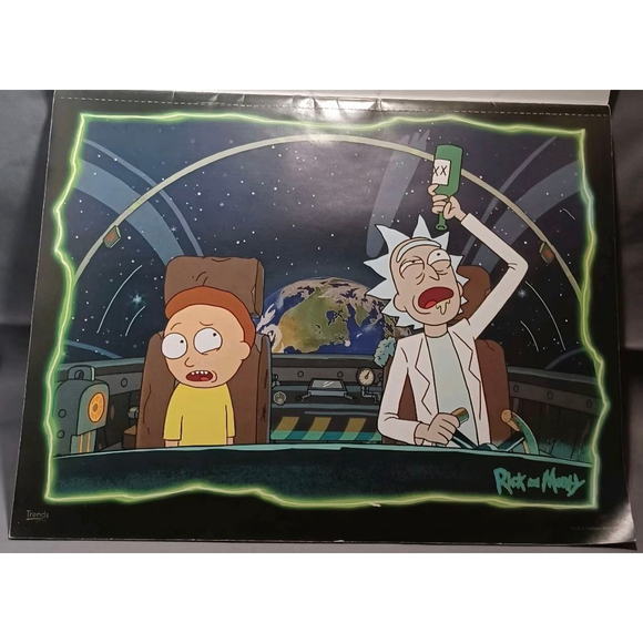 Rick and‎ Morty Black Green Poster Set One Size - Picture 5 of 5